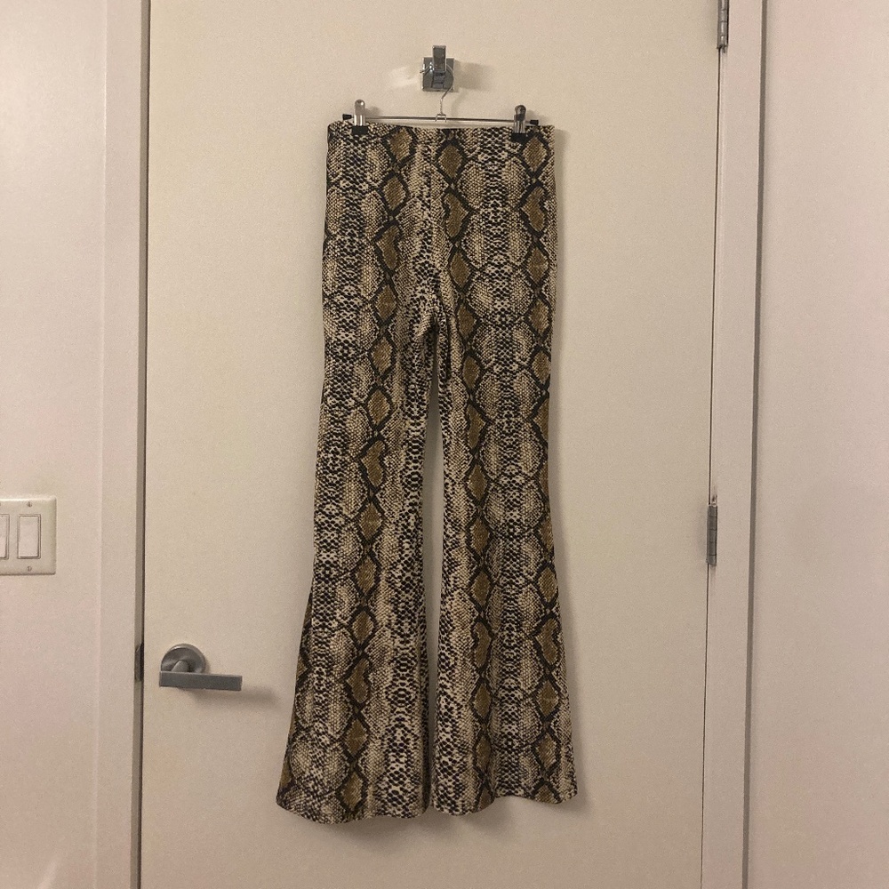 Snake Skin Flared Pants, NWOT